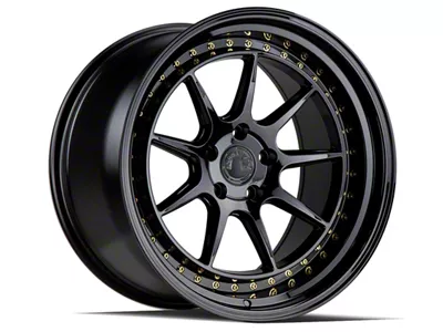 Aodhan DS-X Gloss Black with Gold Rivets Wheel; Rear Only; 19x11; 22mm Offset (10-14 Mustang)