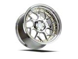 DS01 Vacuum Chrome with Gold Rivets Wheel; Rear Only; 19x9.5; 22mm Offset (10-14 Mustang)