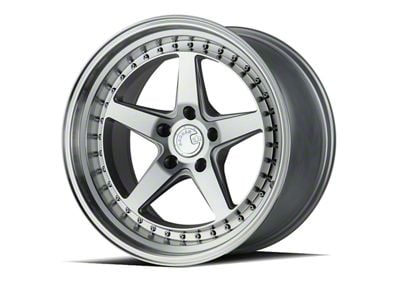 Aodhan DS05 Silver with Machined Face Wheel; 18x8.5; 35mm Offset (10-14 Mustang GT w/o Performance Pack, V6)