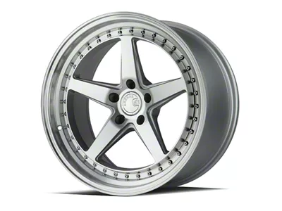 Aodhan DS05 Silver with Machined Face Wheel; Rear Only; 18x9.5; 22mm Offset (10-14 Mustang)
