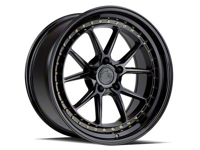 Aodhan DS08 Gloss Black with Gold Rivets Wheel; 19x8.5; 35mm Offset (10-14 Mustang)