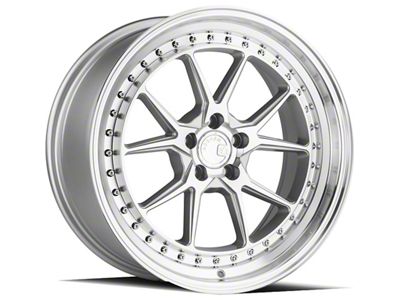 Aodhan DS08 Silver with Machined Face Wheel; 18x8.5; 35mm Offset (10-14 Mustang GT w/o Performance Pack, V6)