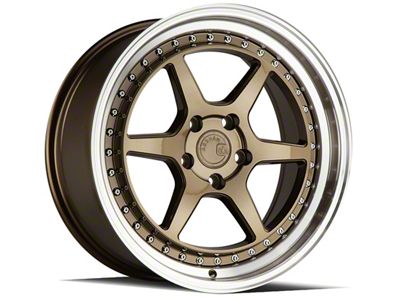 Aodhan DS09 Bronze with Machined Lip Wheel; 18x8.5; 35mm Offset (10-14 Mustang GT w/o Performance Pack, V6)