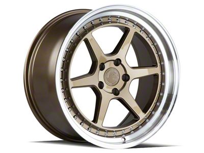 Aodhan DS09 Bronze with Machined Lip Wheel; Rear Only; 19x9.5; 15mm Offset (10-14 Mustang)