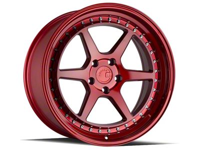Aodhan DS09 Candy Red with Chrome Rivets Wheel; Rear Only; 19x9.5; 15mm Offset (10-14 Mustang)
