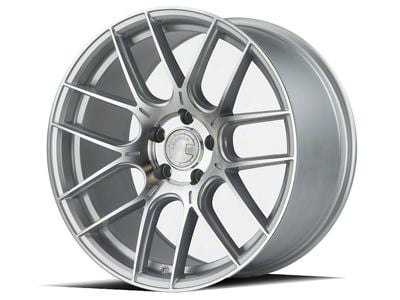 Aodhan AH-X Gloss Silver Machined Face Wheel; 18x9.5; 35mm Offset (15-23 Mustang GT, EcoBoost, V6)
