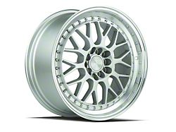 Aodhan AH02 Silver with Machined Lip Wheel; 17x8; 35mm Offset (15-23 Mustang EcoBoost w/o Performance Pack, V6)