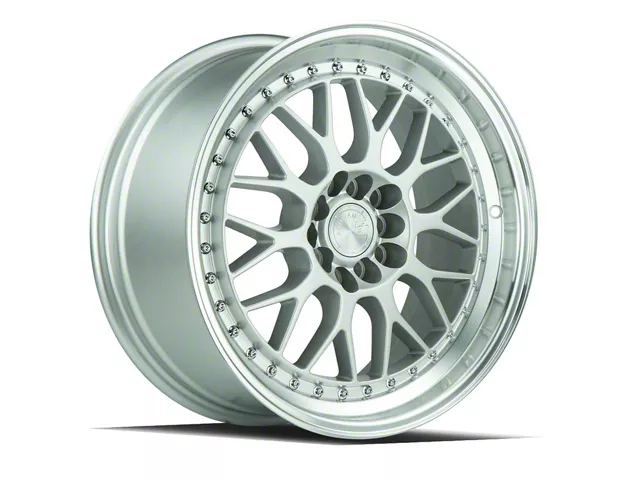 02 Mustang Rims Mustang AH02 Silver with Machined Lip Wheel; 17x8; 35mm Offset (15-23 ...