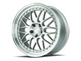 AH02 Silver with Machined Lip Wheel; 19x9.5; 30mm Offset (15-23 Mustang GT, EcoBoost, V6)