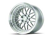 Aodhan AH02 Silver with Machined Lip Wheel; Rear Only; 19x11; 22mm Offset (15-23 Mustang)