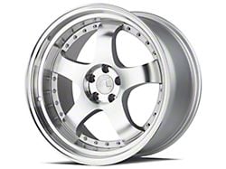 Aodhan AH03 Silver with Machined Face Wheel; Rear Only; 19x9.5; 22mm Offset (15-23 Mustang)