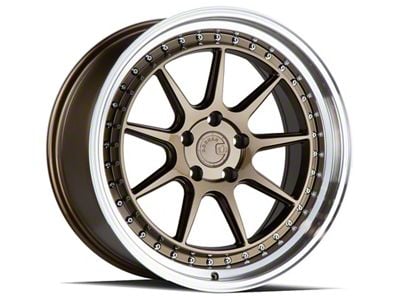 Aodhan DS-X Bronze with Machined Lip Wheel; 18x9.5; 30mm Offset (15-23 Mustang GT, EcoBoost, V6)