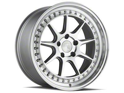 Aodhan DS-X Silver with Machine Face Wheel; 18x8.5 (15-23 Mustang EcoBoost w/o Performance Pack, V6)