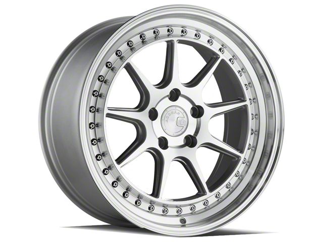 Aodhan DS-X Silver with Machine Face Wheel; 19x8.5 (15-23 Mustang GT, EcoBoost, V6)