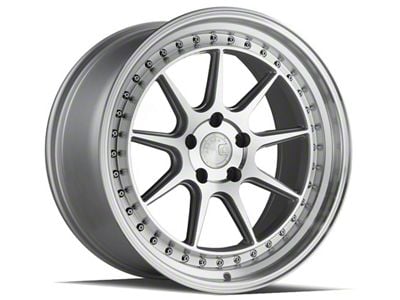 Aodhan DS-X Silver with Machined Face Wheel; Rear Only; 18x9.5; 15mm Offset (15-23 Mustang)
