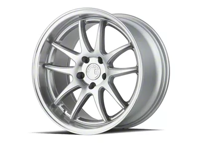 Aodhan DS02 Silver with Machined Face Wheel; 18x9.5; 30mm Offset (15-23 Mustang GT, EcoBoost, V6)