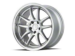 Aodhan DS02 Silver with Machined Face Wheel; 19x9.5; 30mm Offset (15-23 Mustang GT, EcoBoost, V6)