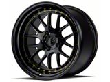 Aodhan DS06 Gloss Black with Gold Rivets Wheel; 18x9.5; 30mm Offset (15-23 Mustang GT, EcoBoost, V6)