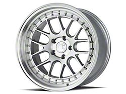 Aodhan DS06 Silver with Machined Face Wheel; Rear Only; 18x10.5; 22mm Offset (15-23 Mustang)