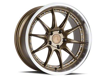 Aodhan DS07 Bronze with Machine Lip Wheel; 19x9.5; 30mm Offset (15-23 Mustang GT, EcoBoost, V6)