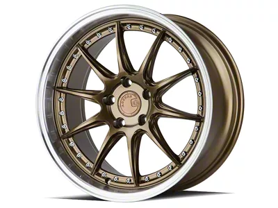 Aodhan DS07 Bronze with Machined Lip Wheel; 18x8.5; 35mm Offset (15-23 Mustang EcoBoost w/o Performance Pack, V6)