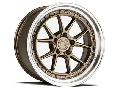 Aodhan DS08 Bronze with Machined Lip Wheel; 18x8.5; 35mm Offset (15-23 Mustang EcoBoost w/o Performance Pack, V6)