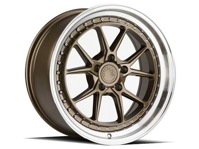 Aodhan DS08 Bronze with Machined Lip Wheel; 18x9.5; 30mm Offset (15-23 Mustang GT, EcoBoost, V6)