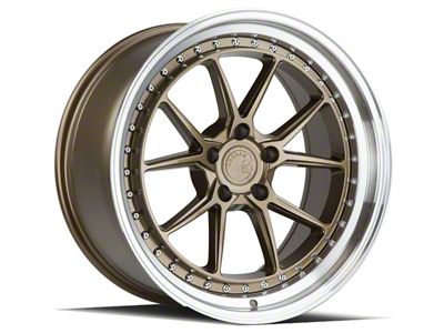 Aodhan DS08 Bronze with Machined Lip Wheel; Rear Only; 19x11; 22mm Offset (15-23 Mustang)