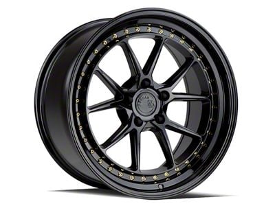Aodhan DS08 Gloss Black with Gold Rivets Wheel; 19x8.5; 35mm Offset (15-23 Mustang GT, EcoBoost, V6)