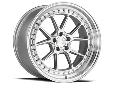 Aodhan DS08 Silver with Machined Face Wheel; 18x9.5; 30mm Offset (15-23 Mustang GT, EcoBoost, V6)