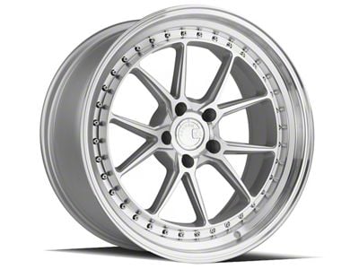 Aodhan DS08 Silver with Machined Face Wheel; Rear Only; 19x9.5; 22mm Offset (15-23 Mustang)