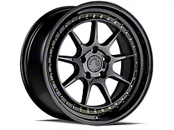 Aodhan DS-X Gloss Black with Gold Rivets Wheel; 18x9.5 (94-98 Mustang)