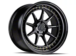 Aodhan DS-X Gloss Black with Gold Rivets Wheel; Rear Only; 18x10.5 (94-98 Mustang)