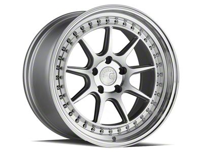 Aodhan DS-X Silver with Machine Face Wheel; Rear Only; 18x10.5; 22mm Offset (94-98 Mustang)
