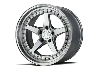 Aodhan DS05 Silver with Machined Face Wheel; 18x8.5; 35mm Offset (94-98 Mustang)