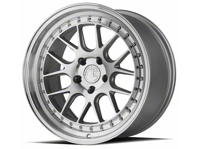 Aodhan DS06 Silver with Machined Face Wheel; 18x8.5; 35mm Offset (94-98 Mustang)