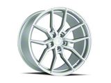 Aodhan AFF1 Gloss Silver Machined Wheel; Rear Only; 20x10.5; 45mm Offset (15-23 Mustang GT, EcoBoost, V6)