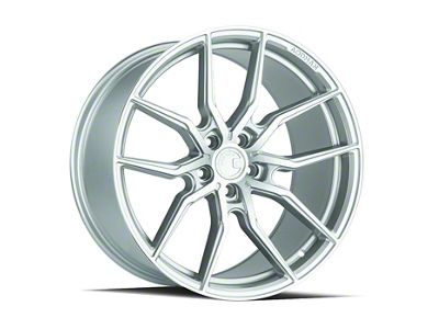 Aodhan AFF1 Gloss Silver Machined Wheel; Rear Only; 20x10.5; 45mm Offset (15-23 Mustang GT, EcoBoost, V6)