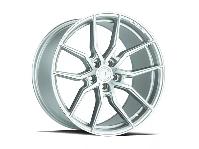 Aodhan AFF1 Gloss Silver Machined Wheel; Rear Only; 20x10.5 (15-23 Mustang GT, EcoBoost, V6)