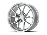 AFF7 Gloss Silver Machined Face Wheel; 18x9.5; 35mm Offset (24-26 Mustang GT, EcoBoost)