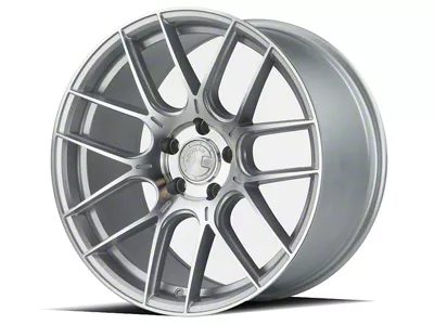 Aodhan AH-X Gloss Silver Machined Face Wheel; 18x9.5; 35mm Offset (24-25 Mustang GT, EcoBoost)