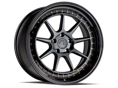 Aodhan DS-X Gloss Black with Gold Rivets Wheel; 19x8.5; 35mm Offset (24-25 Mustang)