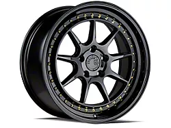 Aodhan DS-X Gloss Black with Gold Rivets Wheel; Rear Only; 18x9.5; 15mm Offset (24-25 Mustang)