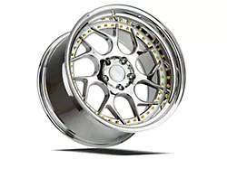 Aodhan DS01 Vacuum Chrome with Gold Rivets Wheel; Rear Only; 19x10.5; 22mm Offset (24-25 Mustang)