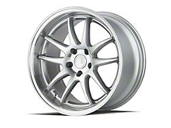 Aodhan DS02 Silver with Machined Face Wheel; 18x9.5; 30mm Offset (24-25 Mustang GT, EcoBoost)