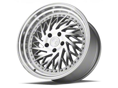 Aodhan DS03 Silver with Machined Face Wheel; Driver Side; 18x9.5; 30mm Offset (24-25 Mustang GT, EcoBoost)