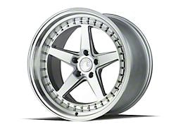 Aodhan DS05 Silver with Machined Face Wheel; Rear Only; 19x11; 22mm Offset (24-25 Mustang)
