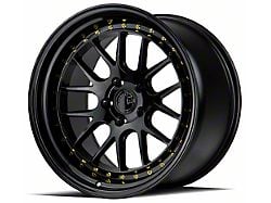 Aodhan DS06 Gloss Black with Gold Rivets Wheel; Rear Only; 18x9.5; 22mm Offset (24-25 Mustang)