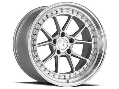 Aodhan DS08 Silver with Machined Face Wheel; Rear Only; 18x10.5; 15mm Offset (24-25 Mustang)