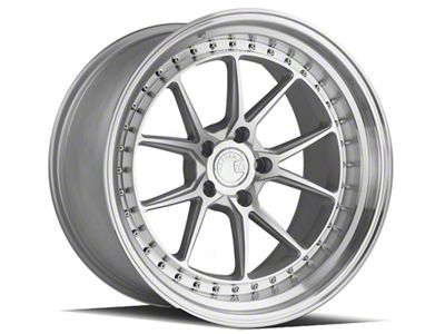 Aodhan DS08 Silver with Machined Face Wheel; Rear Only; 19x11; 22mm Offset (24-25 Mustang)